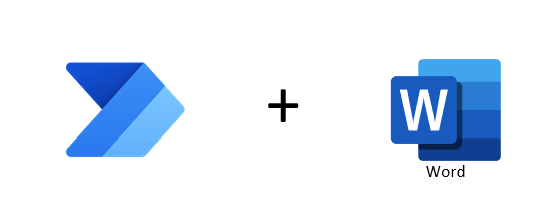 Power Automate icon plus Word icon